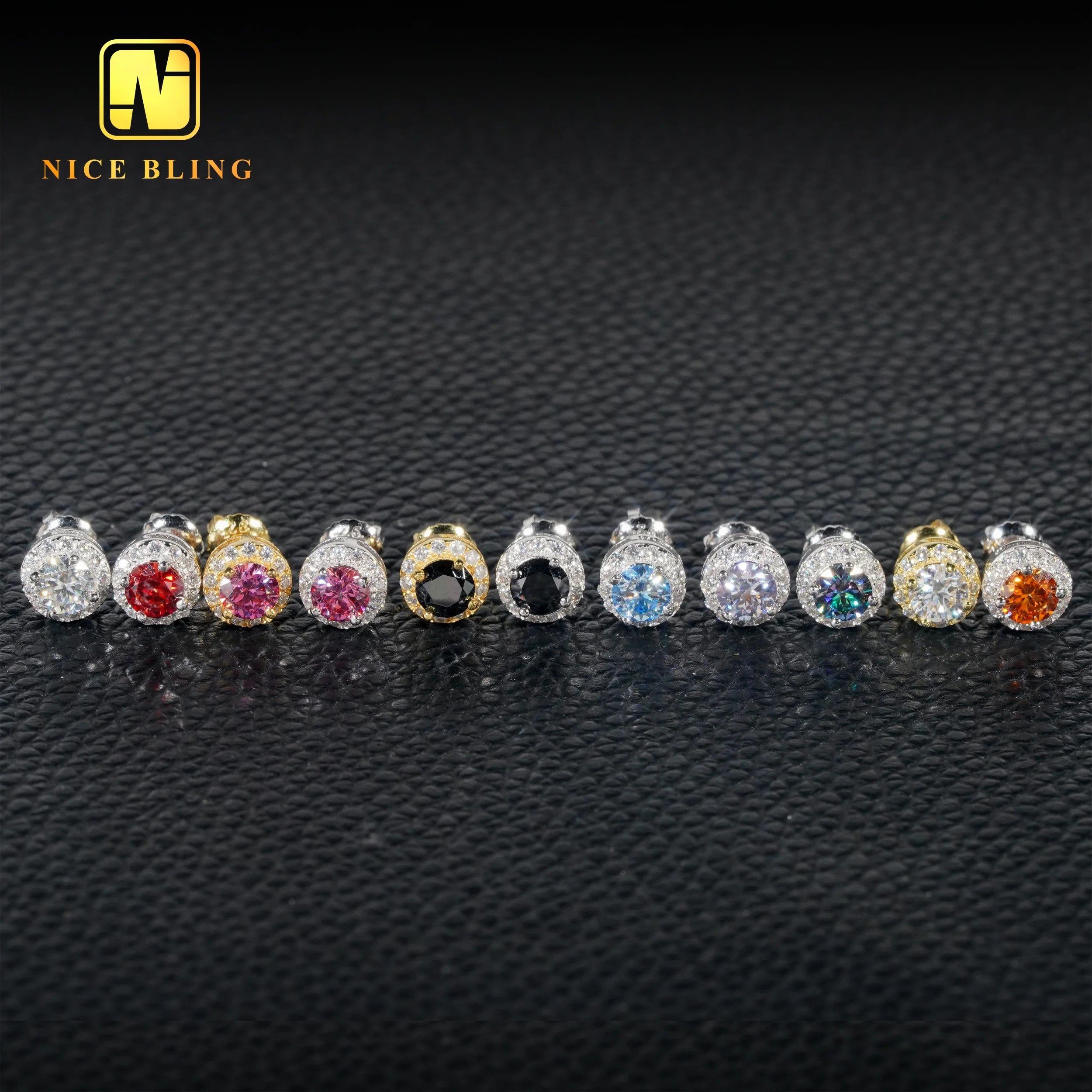 5MM Moissanite Lab Diamond Silver Earrings Color Options