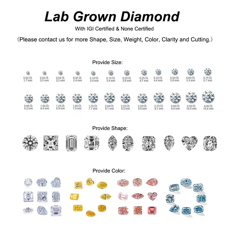 1 Carat IGI Certificate 1.0ct Loose Lab Grown Diamond