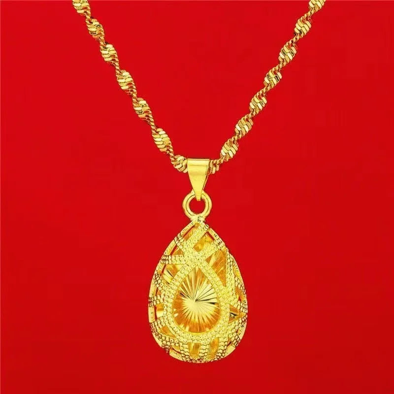 Luxury Diamond Cut 24KT 9999 Pure Gold Necklace