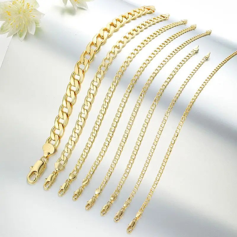 14KT Light Gold- Plated Solid Copper Figaro 1:1 Classical Bracelet