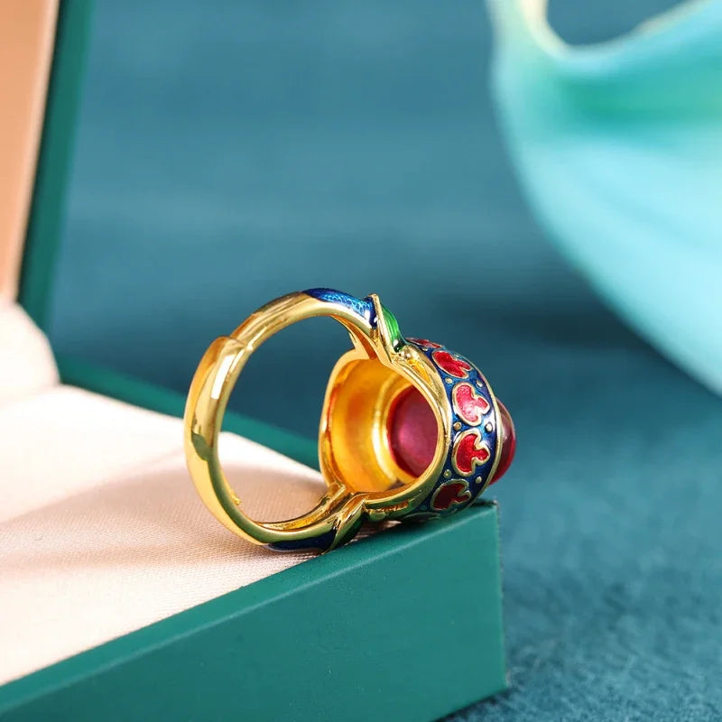 Natural Carnelian Gemstone Luxury Fashion Ring