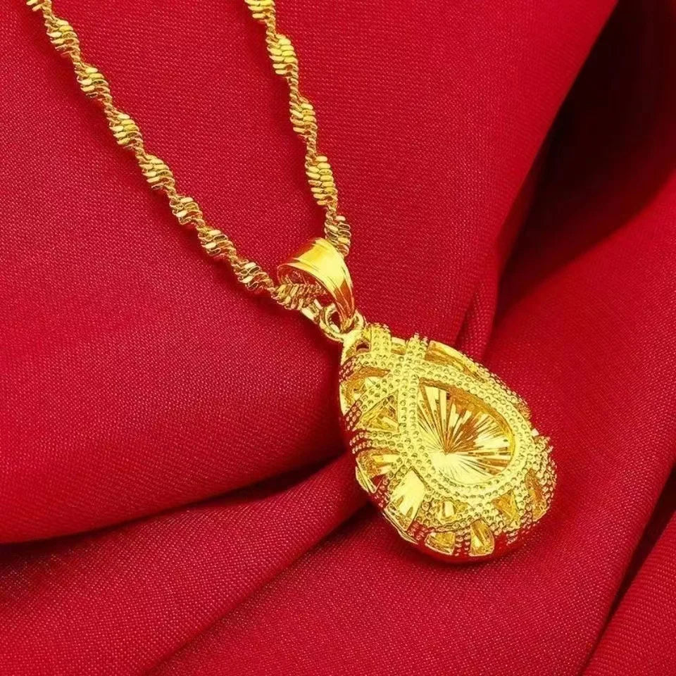 Luxury Diamond Cut 24KT 9999 Pure Gold Necklace