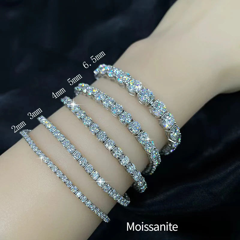 VVVS1 D Color Certified Moissanite Black Gold Sterling Silver Plated Bracelet