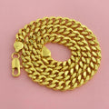 24K AU999 Gold 10MM 60CM Necklace Men's Polished Sideways Boss Chain Bold Twisted Unisex Neckpiece