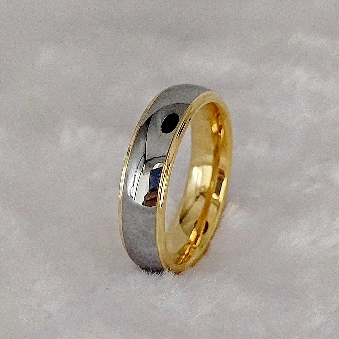 Solid Tiger Striped 8MM Tungsten Carbide Ring