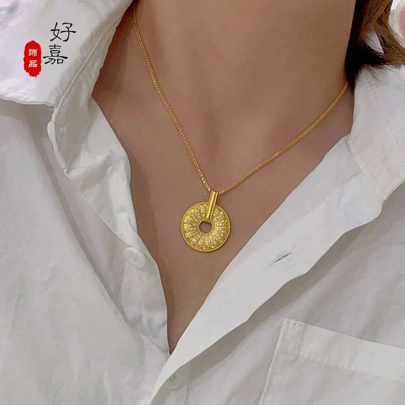 9999 24KT Yellow Gold Big Sun Dial