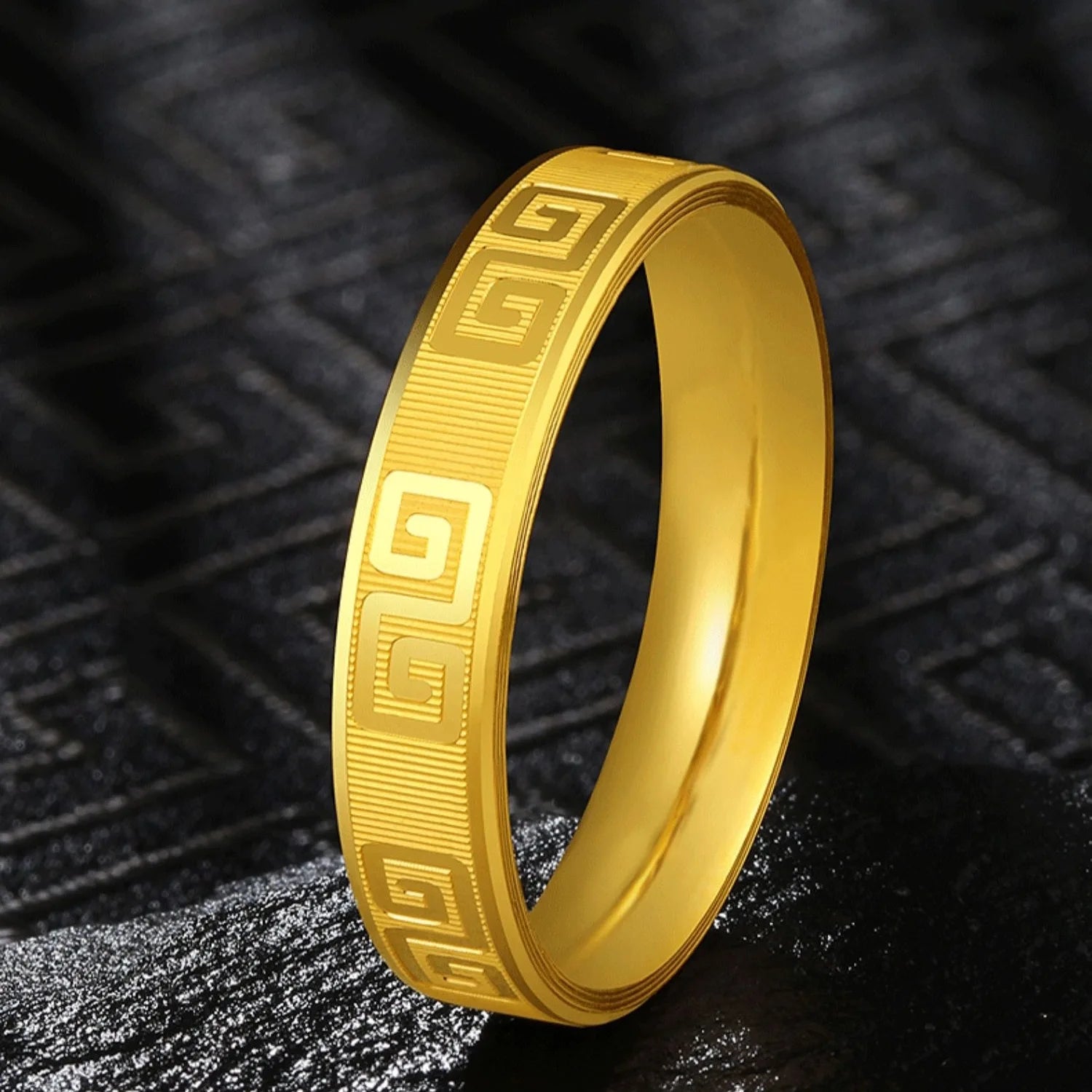 999.9 24KT Yellow Gold Pure Certified Greek Unisex Wedding Bands