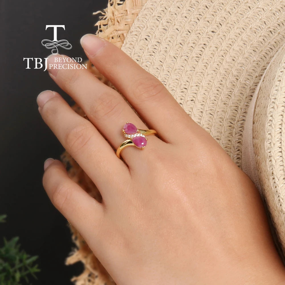 18KT Yellow Gold Natural Ruby Gemstone Ring