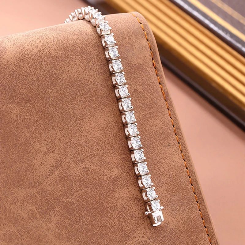 Certified VVSI D Lab Created Moissonite Tennis Bracelet