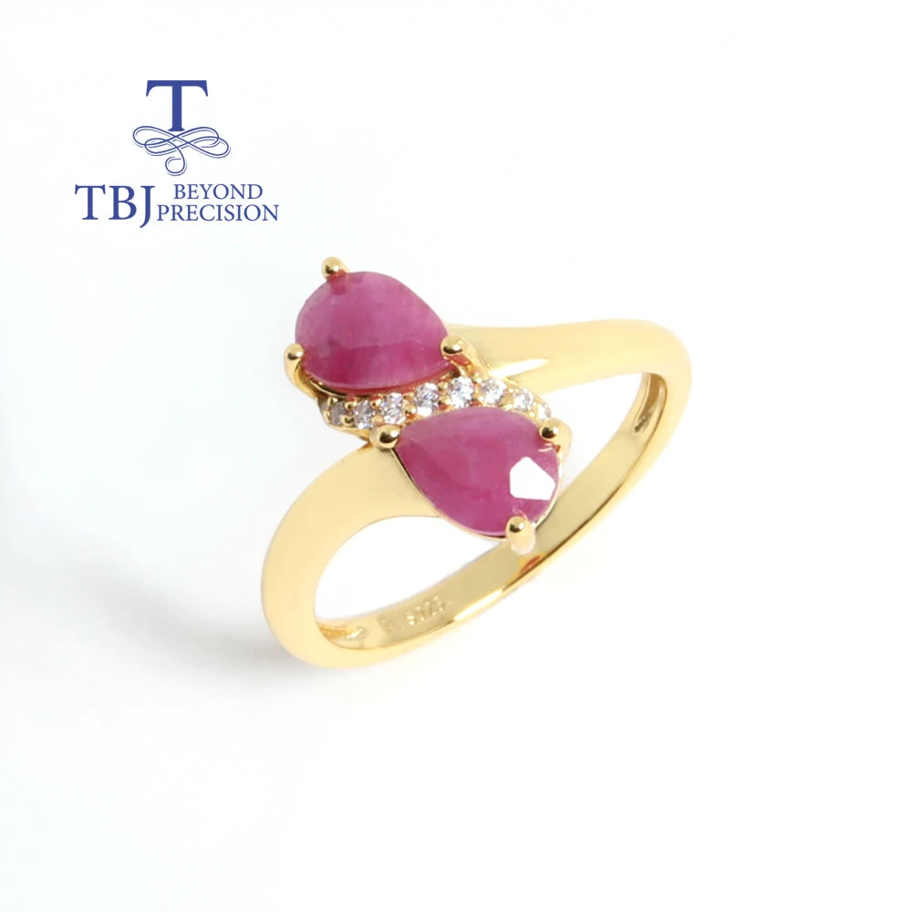 18KT Yellow Gold Natural Ruby Gemstone Ring