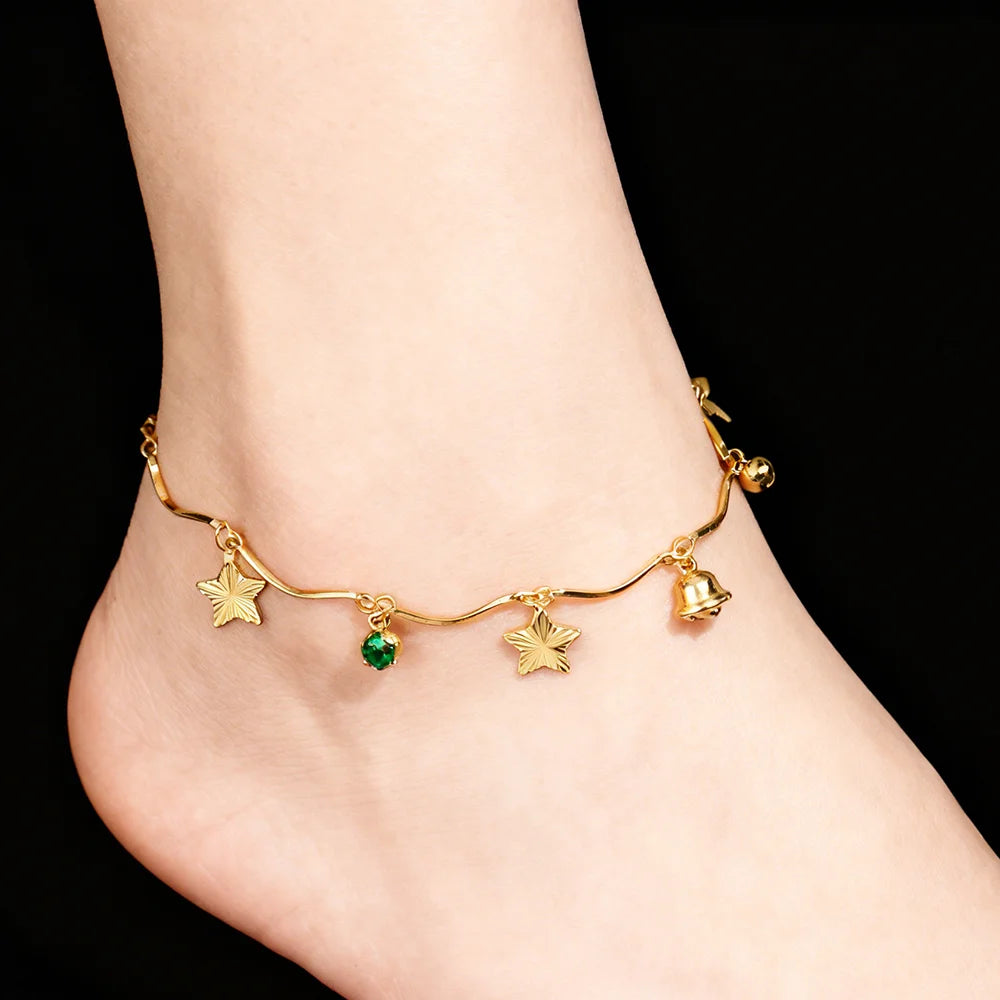 Art Holiday Style 24KT Plated Anklet