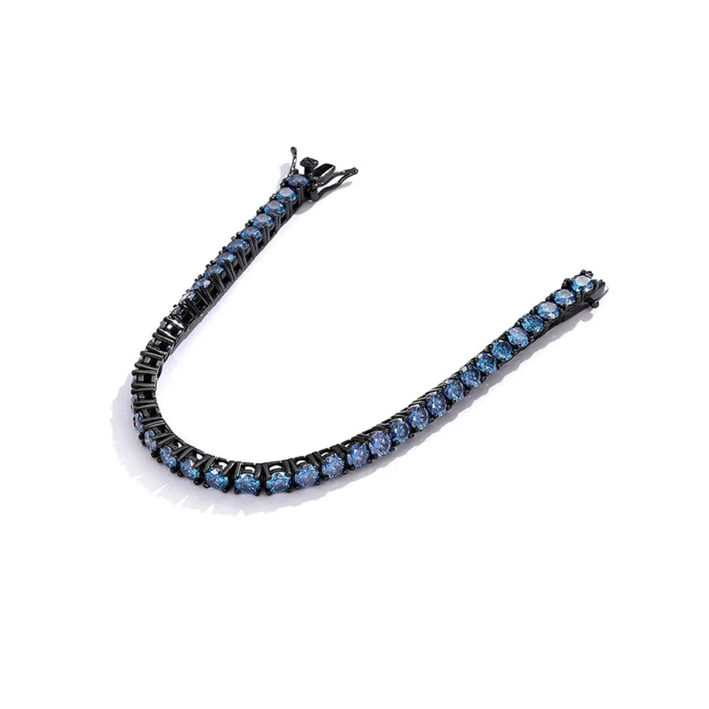 VVVS1 D Color Certified Moissanite Black Gold Sterling Silver Plated Bracelet