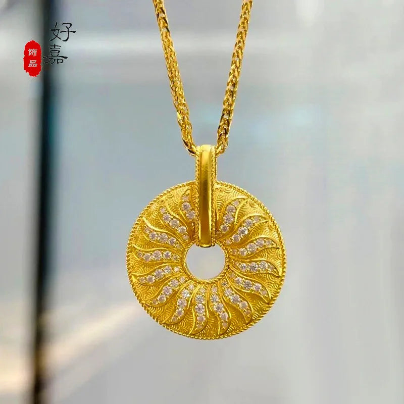 9999 24KT Yellow Gold Big Sun Dial