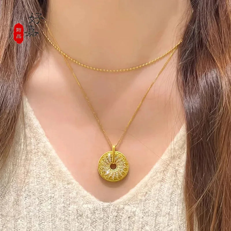 9999 24KT Yellow Gold Big Sun Dial