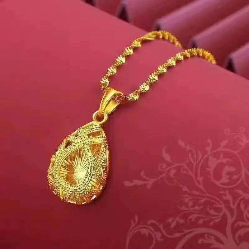 Luxury Diamond Cut 24KT 9999 Pure Gold Necklace