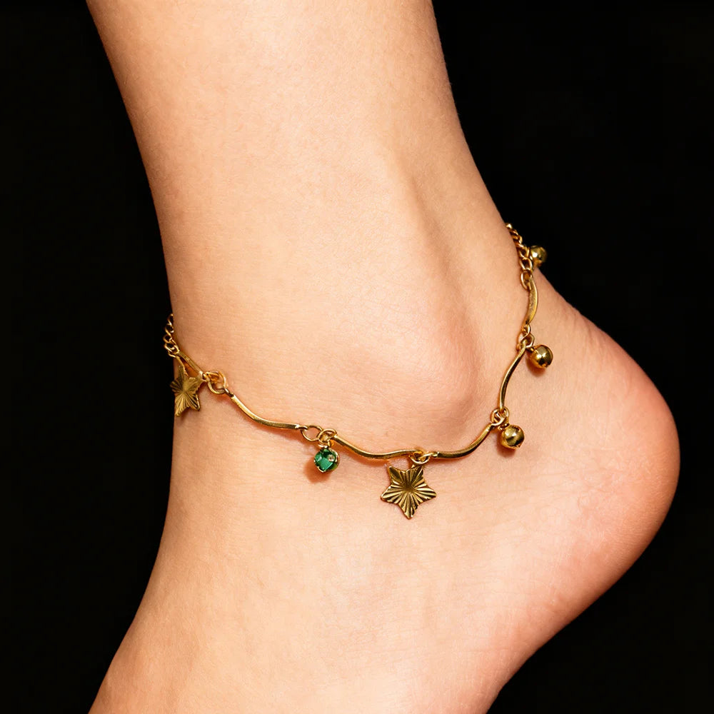 Art Holiday Style 24KT Plated Anklet