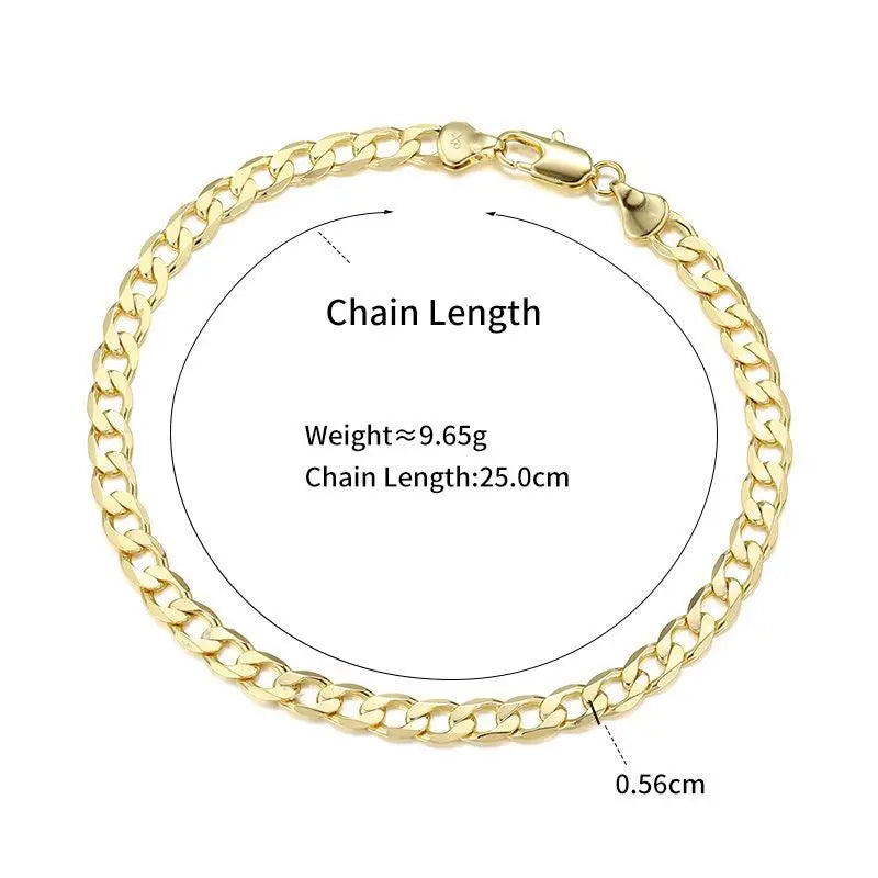 14KT Light Gold- Plated Solid Copper Figaro 1:1 Classical Bracelet