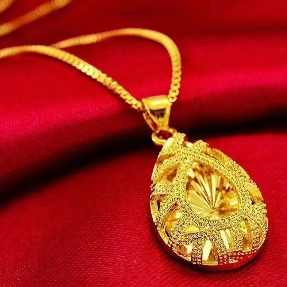 Luxury Diamond Cut 24KT 9999 Pure Gold Necklace