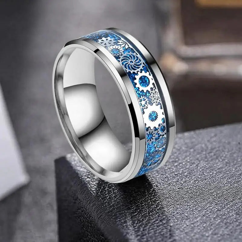 10MM Tungsten Polished Inlaid Wooden Dome Ring