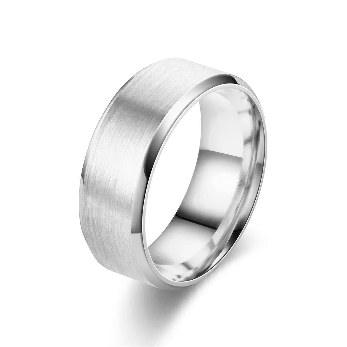 7 Colors Classic 8MM Tungsten Men's Brushed Stainless Steel Ring