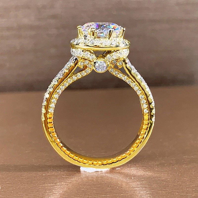 14KT Yellow Gold 3 Carat Lab Diamond 925