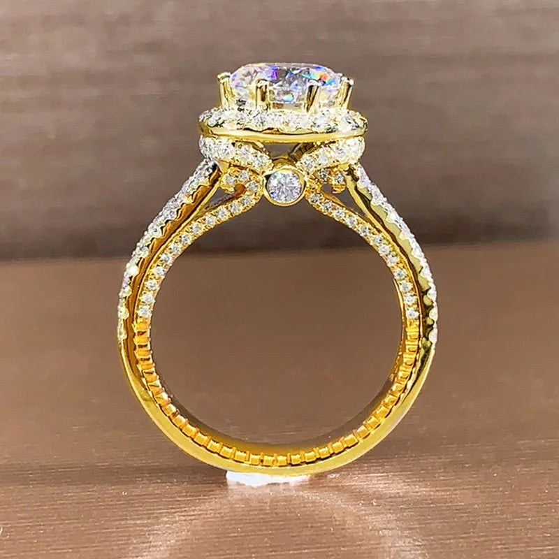 14KT Yellow Gold 3 Carat Lab Diamond 925