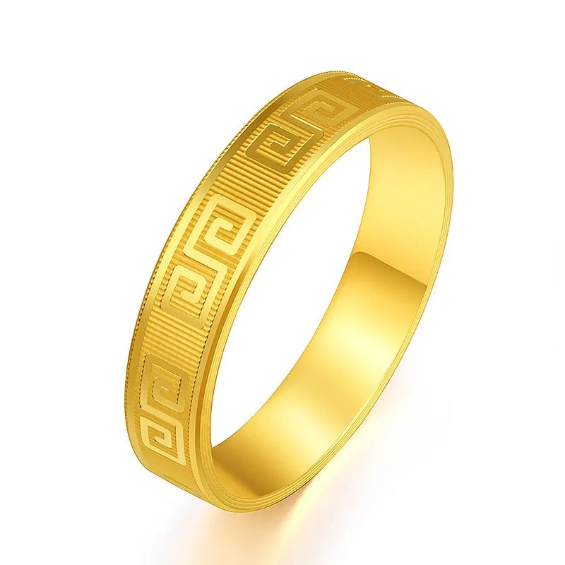999.9 24KT Yellow Gold Pure Certified Greek Unisex Wedding Bands