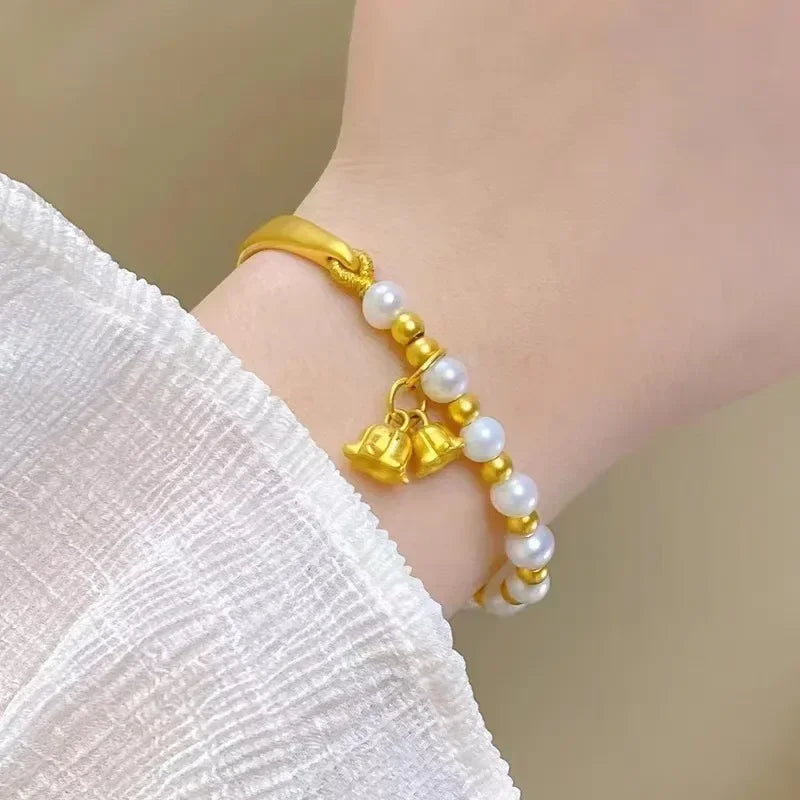 9999 24KT Plated AU750 Bell Bracelet