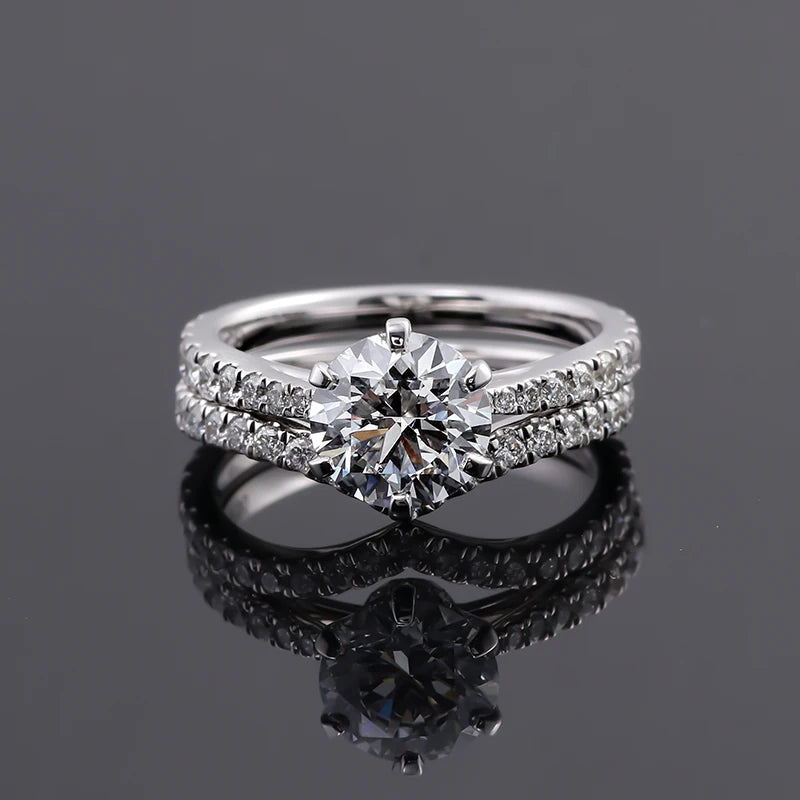 18KT Solid White Gold   1.5 Carat Lab Diamond Engagement Ring