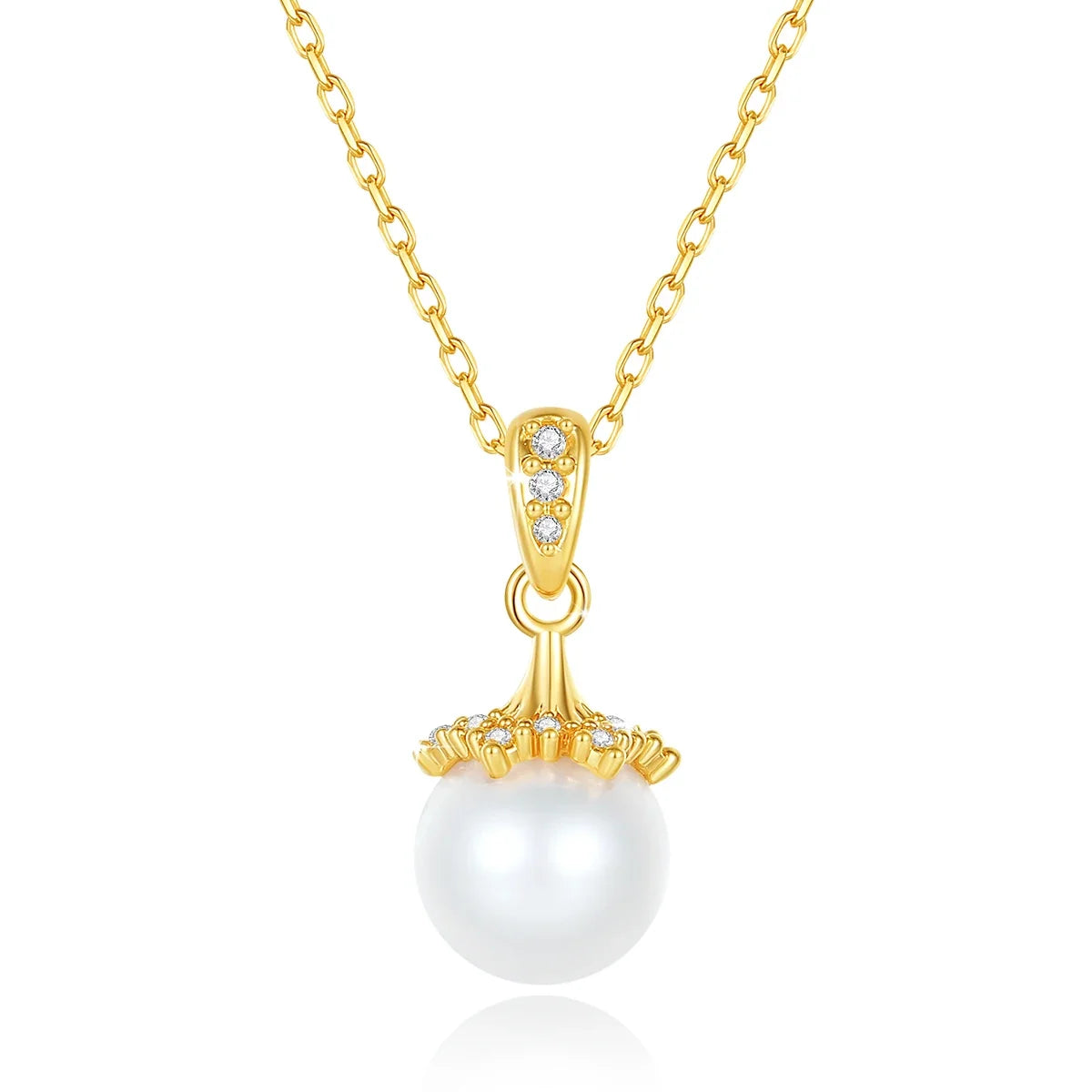 100% AU750 18KT Yellow Gold Natural Fresh Water Pearl Necklace
