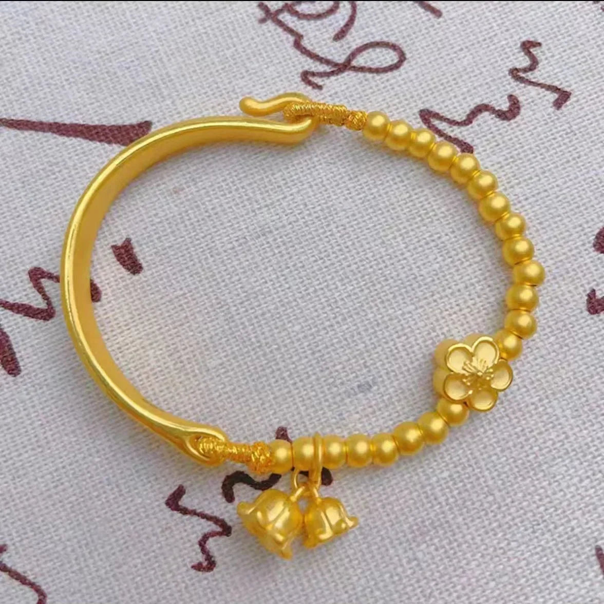 9999 24KT Plated AU750 Bell Bracelet
