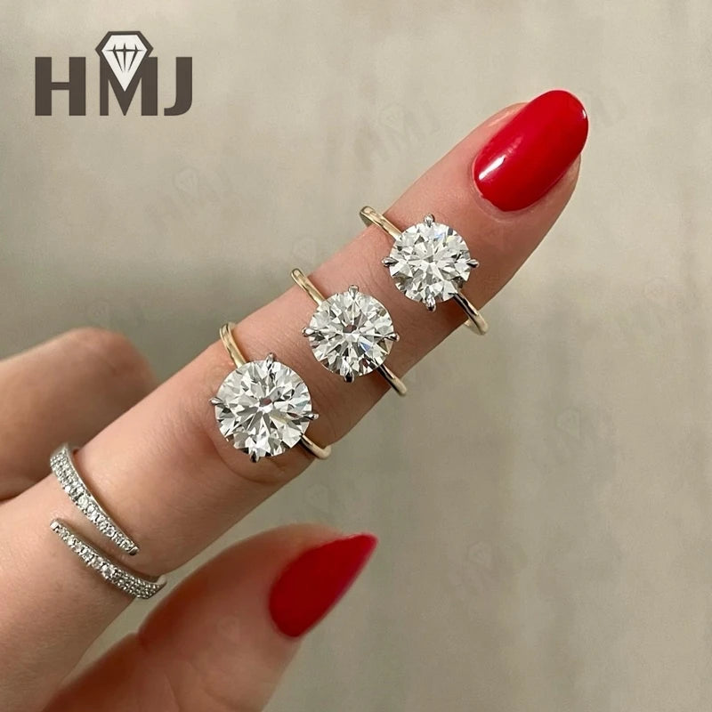 1CT 5CT Oval Cushion Cut VVS1 Moissanite Lab Grown Diamond Ring