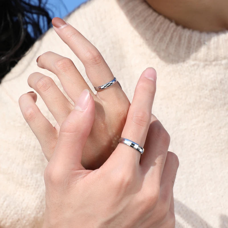 Couple Tungsten Carbide Faceted