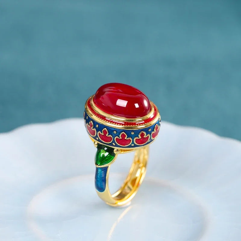 Natural Carnelian Gemstone Luxury Fashion Ring