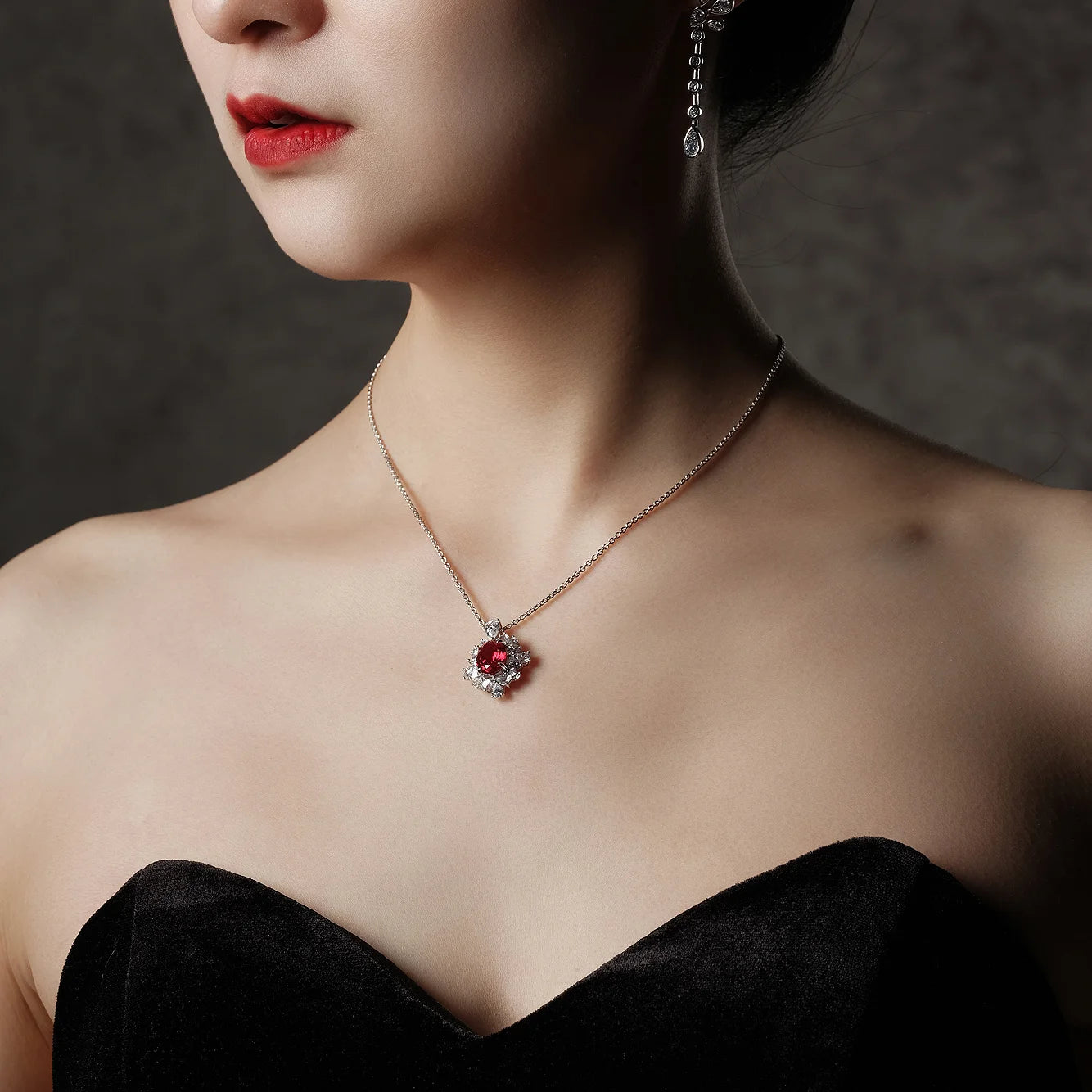 2.5 Carat 5A Lab Grown Ruby Necklace