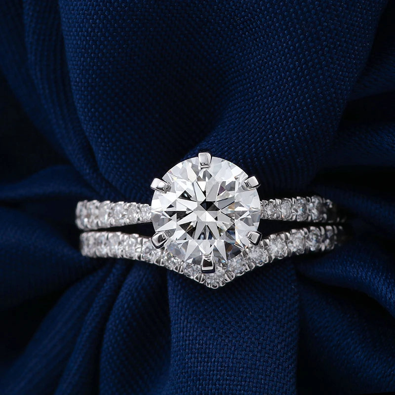 18KT Solid White Gold   1.5 Carat Lab Diamond Engagement Ring