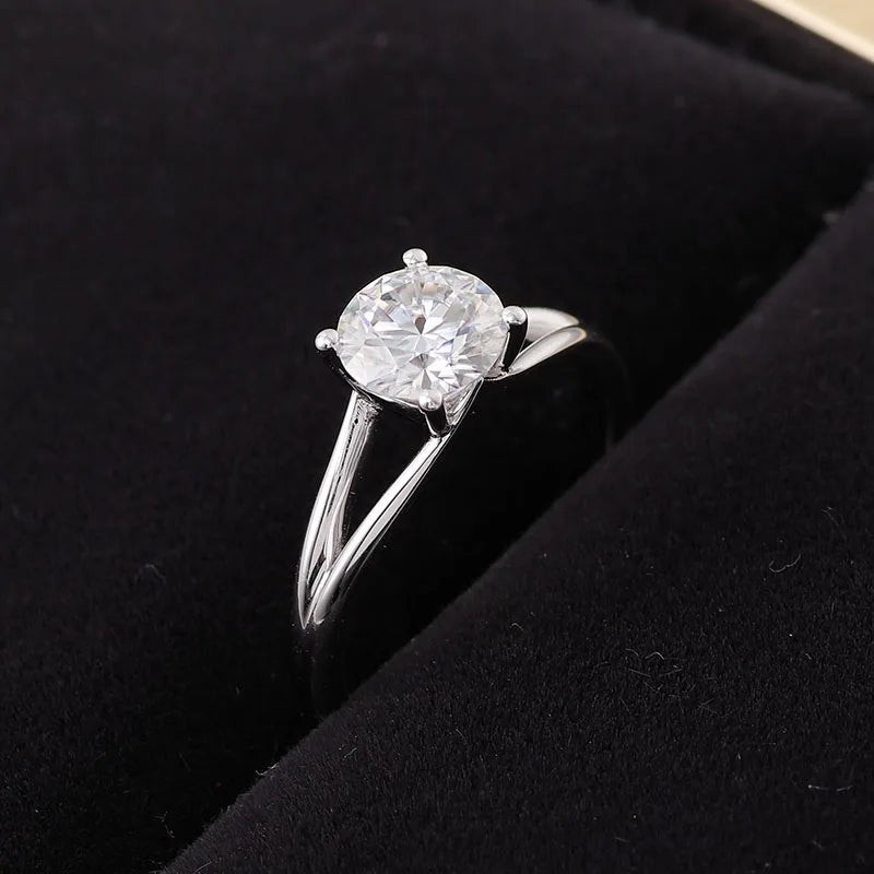 Solid 18KT White Gold Lab Grown Diamond Engagement Classic Solitaire Ring