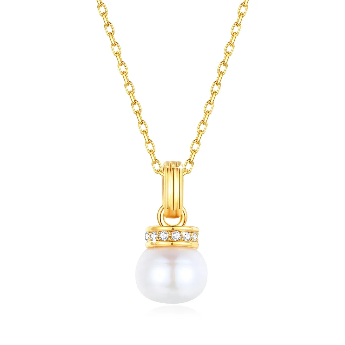 100% AU750 18KT Yellow Gold Natural Fresh Water Pearl Necklace