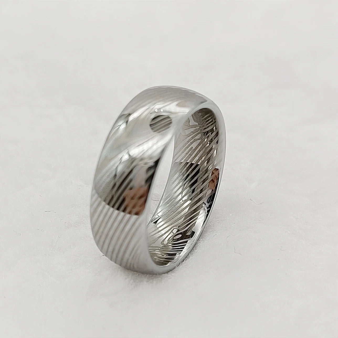 Solid Tiger Striped 8MM Tungsten Carbide Ring