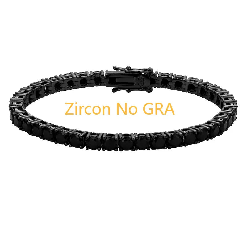 VVVS1 D Color Certified Moissanite Black Gold Sterling Silver Plated Bracelet