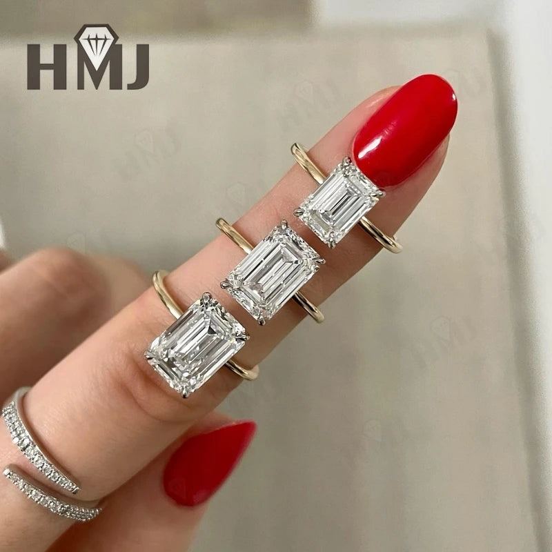 1CT 5CT Oval Cushion Cut VVS1 Moissanite Lab Grown Diamond Ring