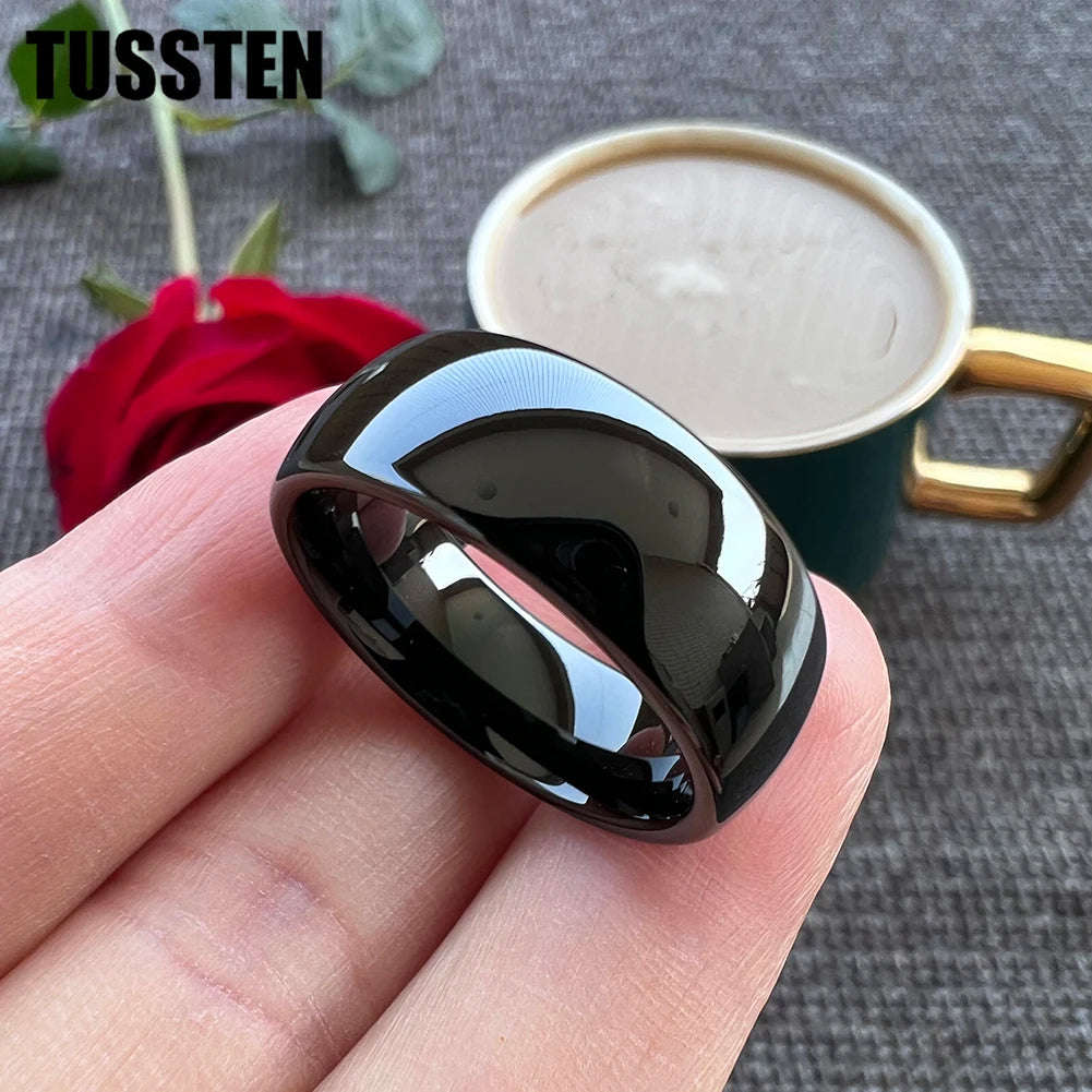 TUNGSTEN 6/8MM Tungsten Carbide Band Domed Polished Finish Comfortable Fit