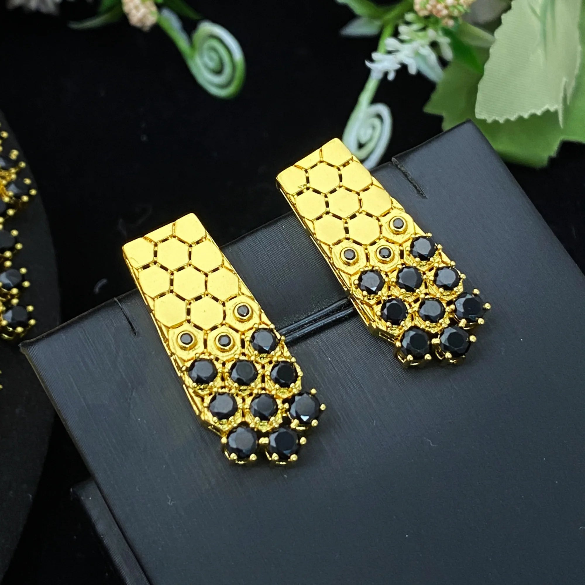 4PCS 18KT Yellow Gold Luxury Dubai Honeycomb Set Certified Bridal & Formal Set