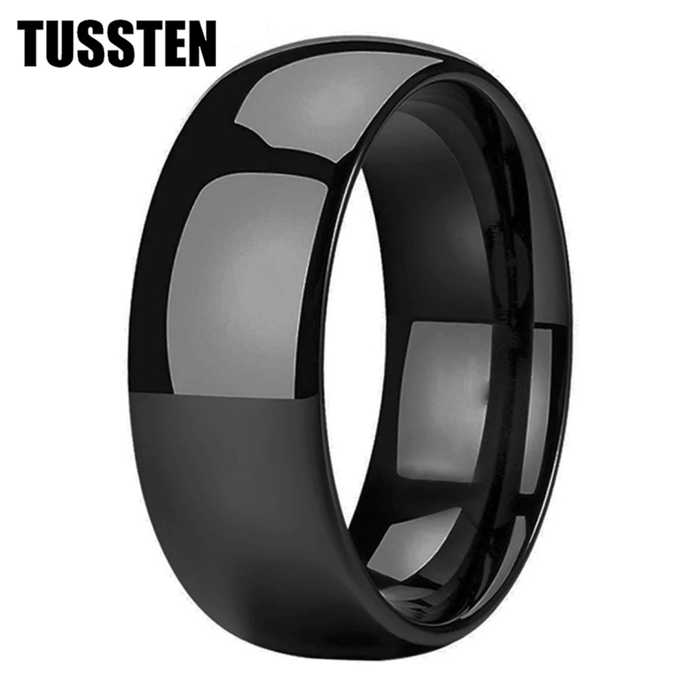 TUNGSTEN 6/8MM Tungsten Carbide Band Domed Polished Finish Comfortable Fit