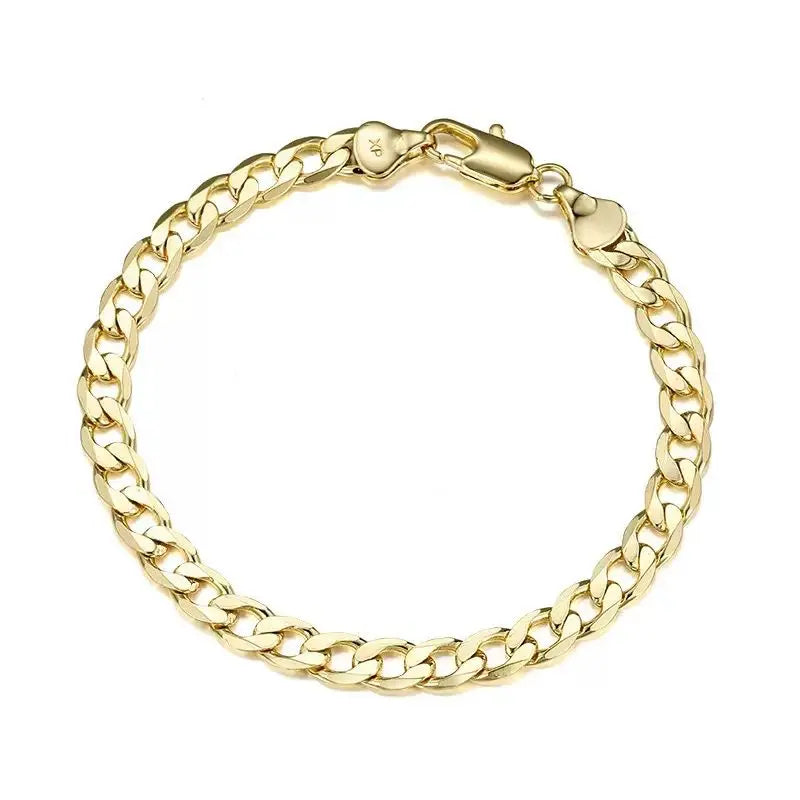 14KT Light Gold- Plated Solid Copper Figaro 1:1 Classical Bracelet