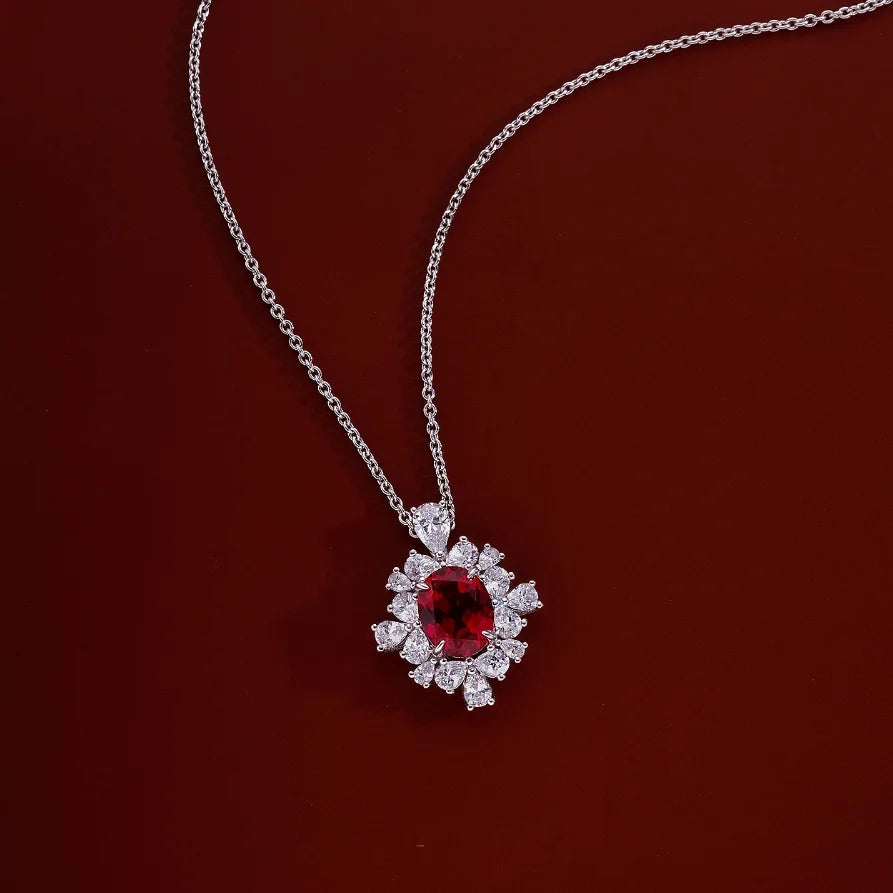 2.5 Carat 5A Lab Grown Ruby Necklace