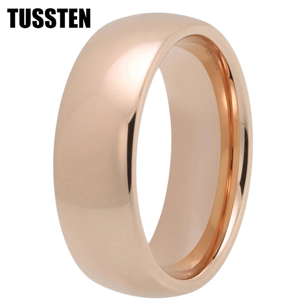 TUNGSTEN 6/8MM Tungsten Carbide Band Domed Polished Finish Comfortable Fit