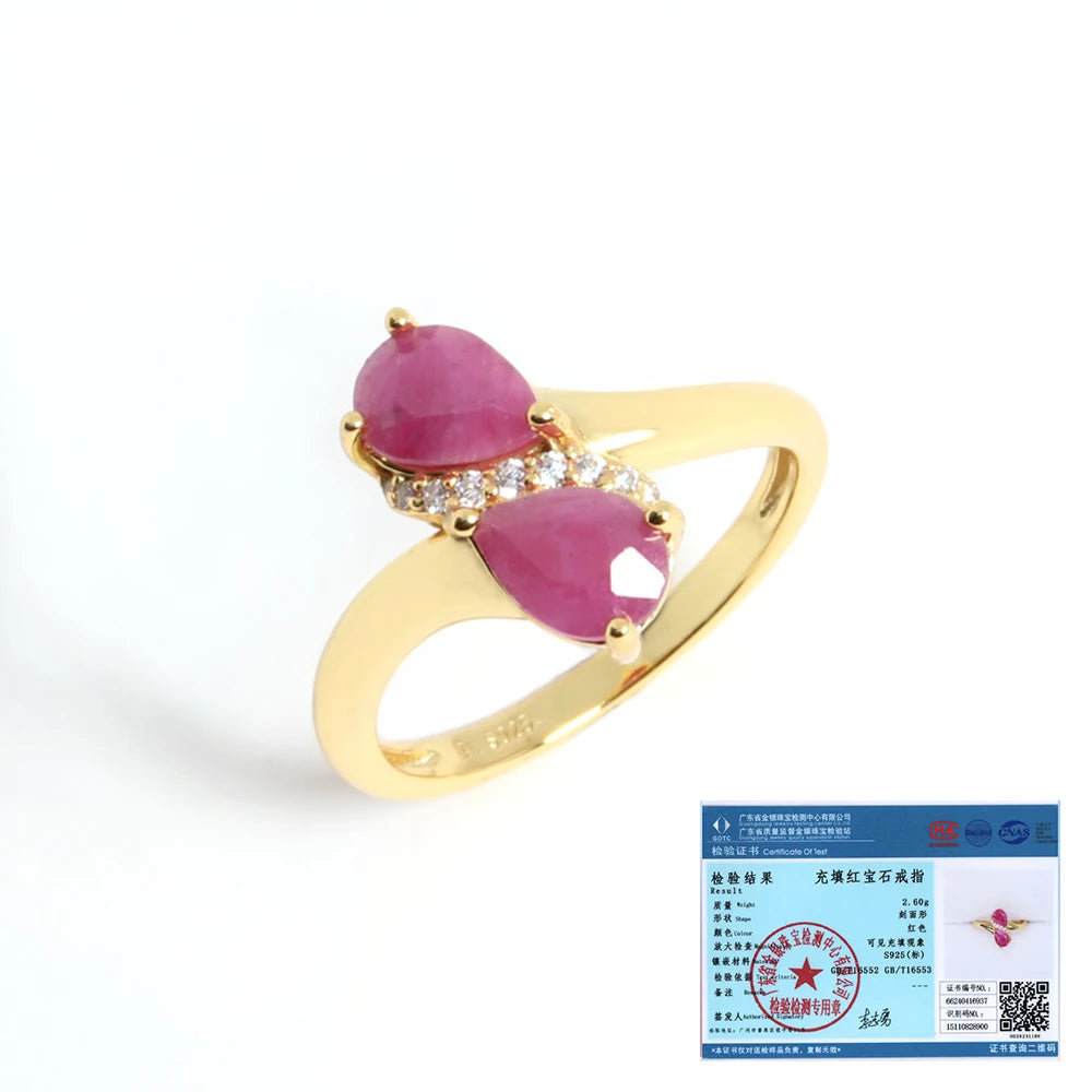 18KT Yellow Gold Natural Ruby Gemstone Ring