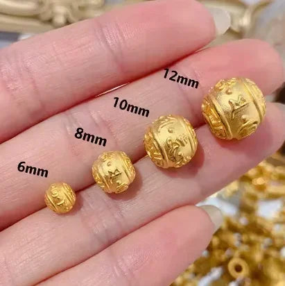 24KT Pure Gold Beads 999 6mm-12mm
