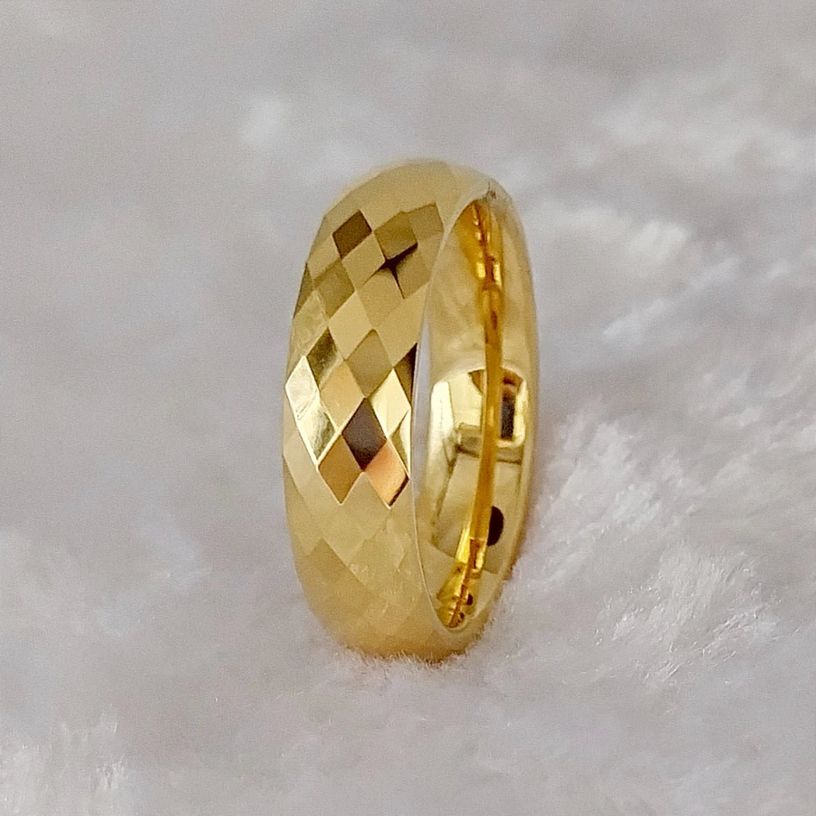 Solid Tiger Striped 8MM Tungsten Carbide Ring